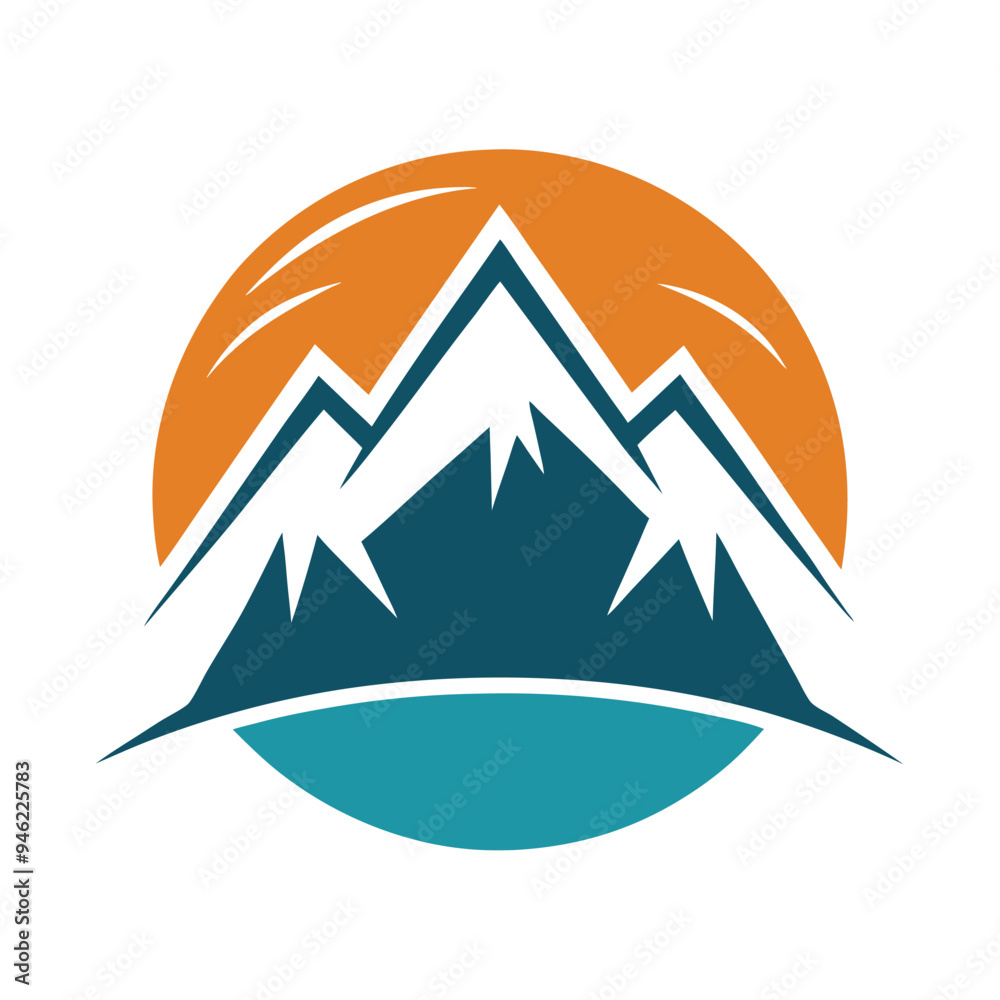 Obraz premium Mountain Logo Vector illustration isolade png on white background, Travel Logo