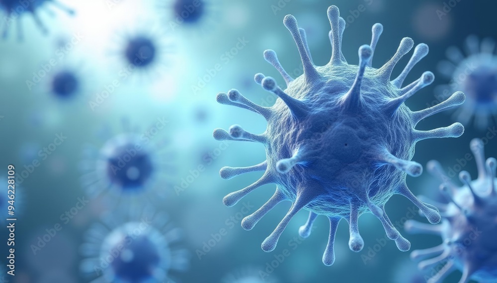 Obraz premium Viral Infection A CloseUp Look at the Enemy Within