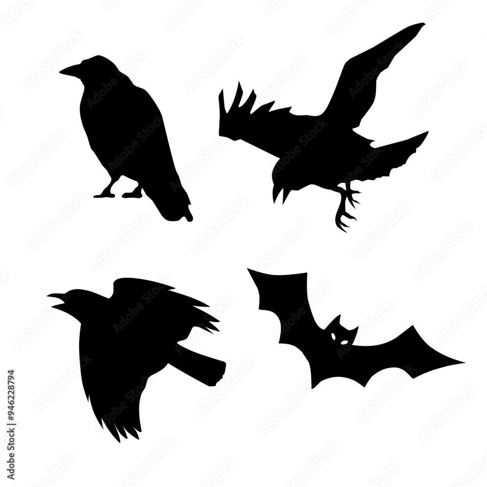 Obraz premium set of silhouettes of birds