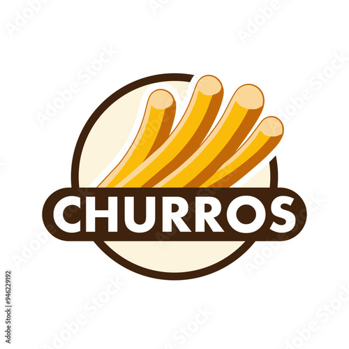 Churros logo design vector illustration template