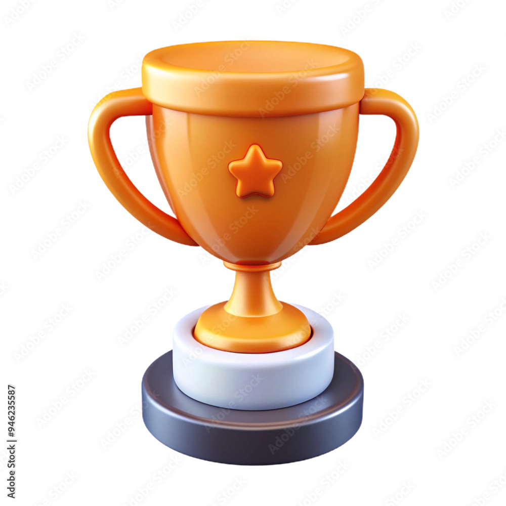 3D Render of a Gold Trophy Cup with a Star 3D Render of a Gold Trophy Cup with a Star