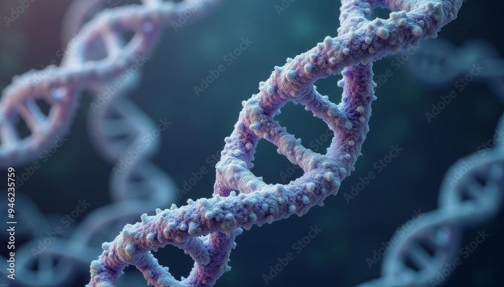Molecular marvel A closeup view of DNAs double helix structure Molecular marvel A closeup view of DNAs double helix structure