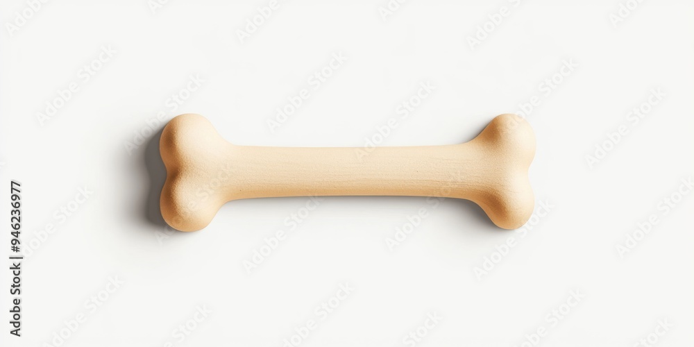 Minimalist Dog Bone Icon in Soft Brown on White Background with Long Shadow Minimalist Dog Bone Icon in Soft Brown on White Background with Long Shadow
