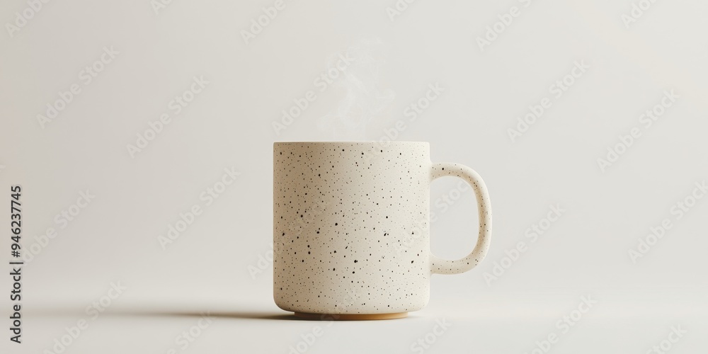Whimsical 3D Rendered Coffee Cup with Dog Bone Design on White Background Whimsical 3D Rendered Coffee Cup with Dog Bone Design on White Background