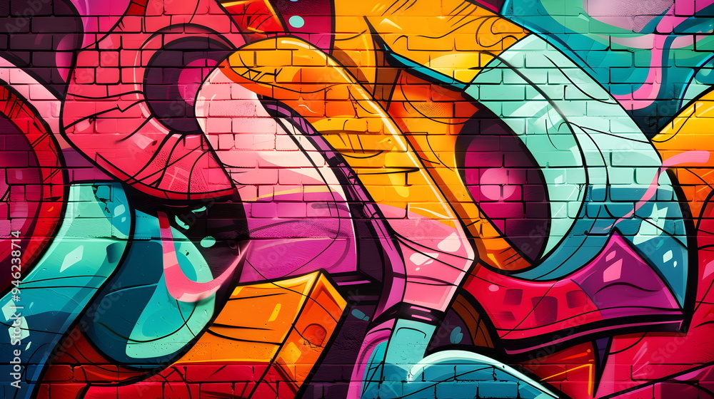 Wall art in an alleyway wall art in a corner pop art graffiti and modern doodle styles. Wall art in an alleyway wall art in a corner pop art graffiti and modern doodle styles.