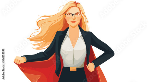 Confident Young Blonde Businesswoman Opening Shirt Like Superhero