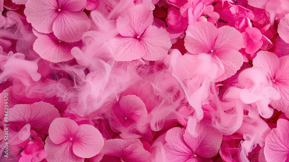 Abstract Pink Flower Petals with Smoke Abstract Pink Flower Petals with Smoke