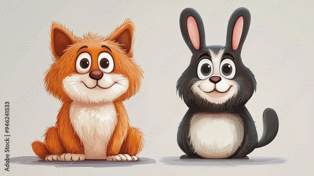 Cutely designed cartoon characters (animals) Cutely designed cartoon characters (animals)