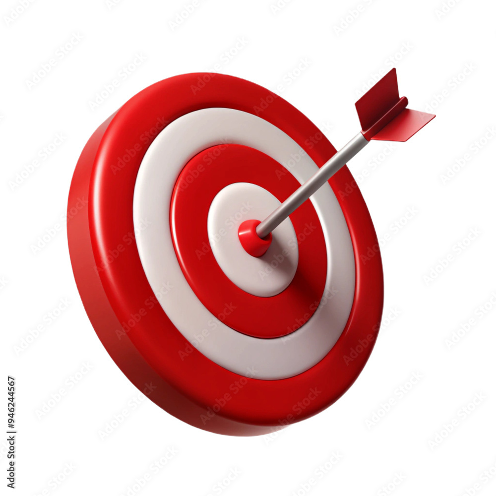 Red and White Target with Arrow in the Bullseye Red and White Target with Arrow in the Bullseye