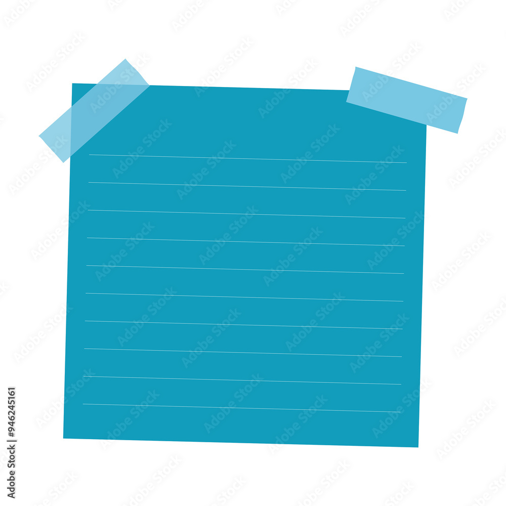 Blue lined notepaper sticker design element Blue lined notepaper sticker design element