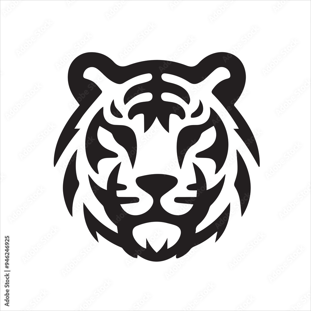 Fototapeta premium tiger simple logo, vector, iillustration
