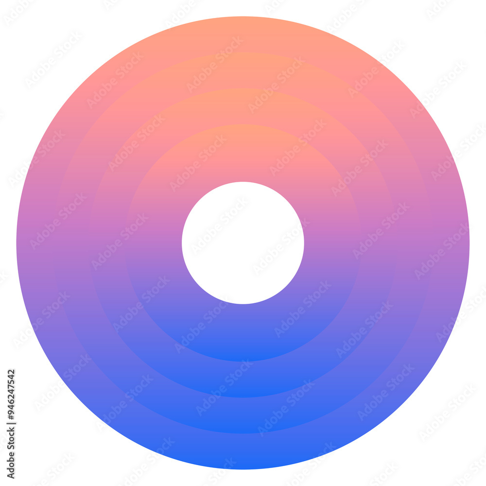 Colorful ring gradient element transparent png