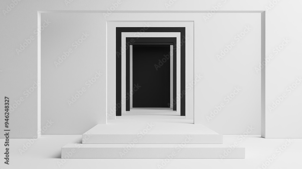 Black and white abstract depiction of ancient ruins, bold geometric shapes, minimalist aesthetic Black and white abstract depiction of ancient ruins, bold geometric shapes, minimalist aesthetic