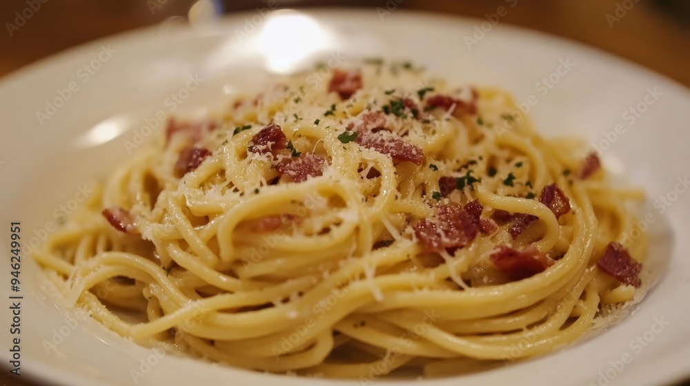 Carbonara spaghetti w/ toppings Carbonara spaghetti w/ toppings