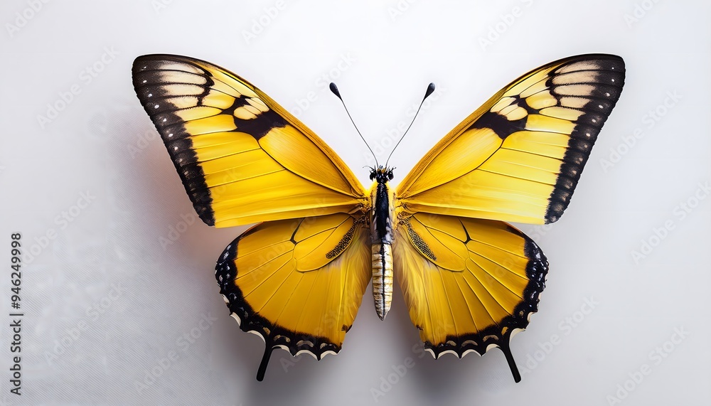 Yellow butterflyon white background Yellow butterflyon white background