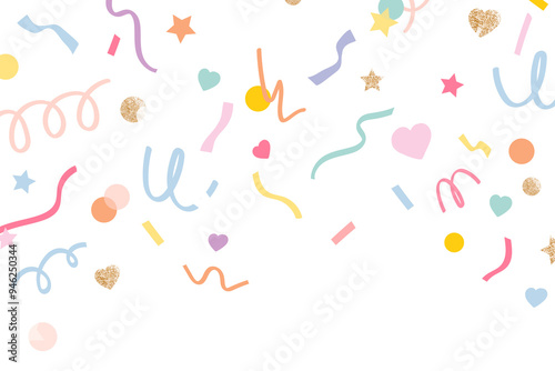 Border png with cute confetti pattern transparent background