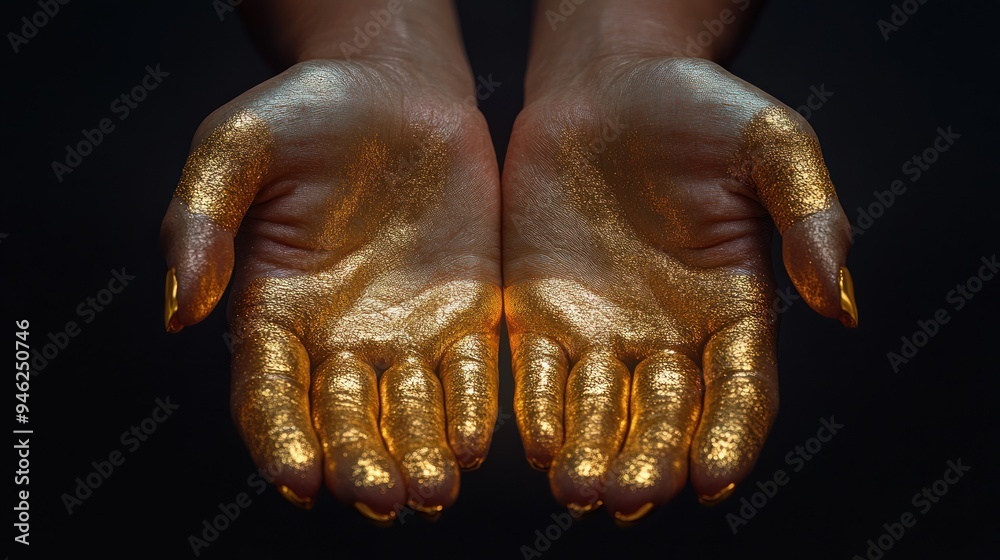 Obraz premium Golden Hands Reaching Out