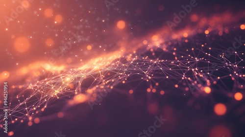 Fototapeta Naklejka Na Ścianę i Meble -  3D abstract world with network connections, no people, space for text