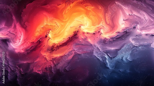 Abstract digital art with vibrant colors, cool background