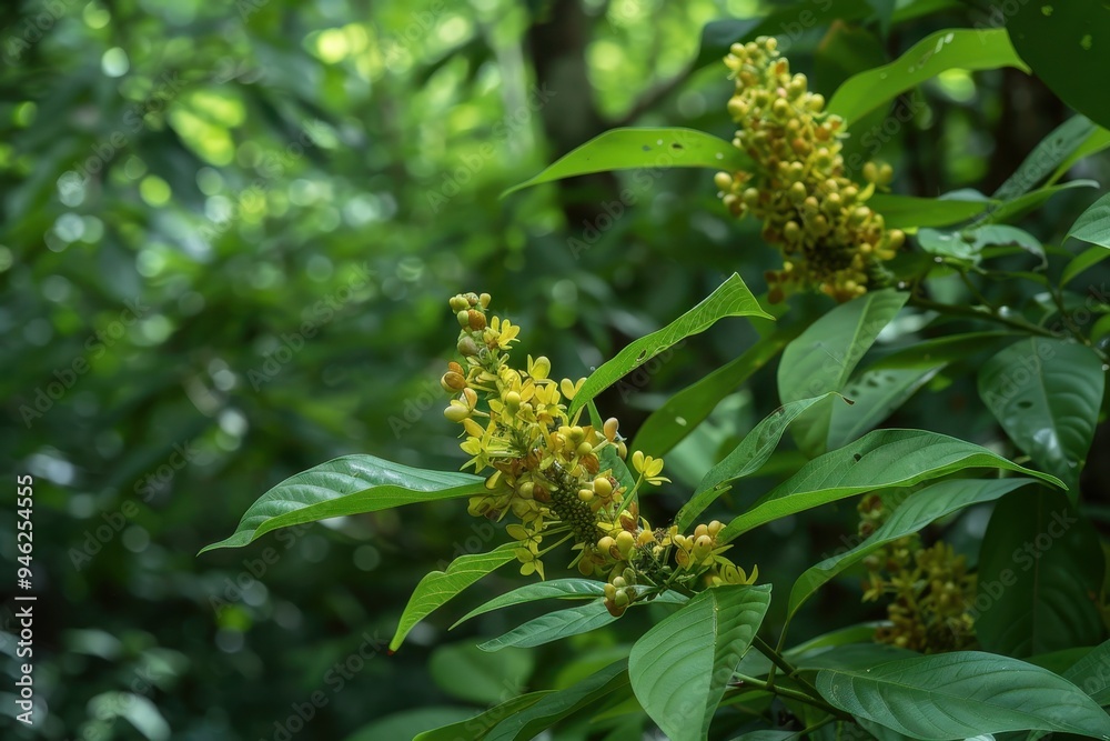 On a sunny day the male Nance tree in the forest is laden with fruits On a sunny day the male Nance tree in the forest is laden with fruits