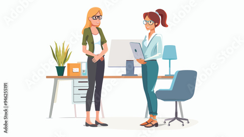 Collaborative Interns in Mixed Media Flat Vector Illustration