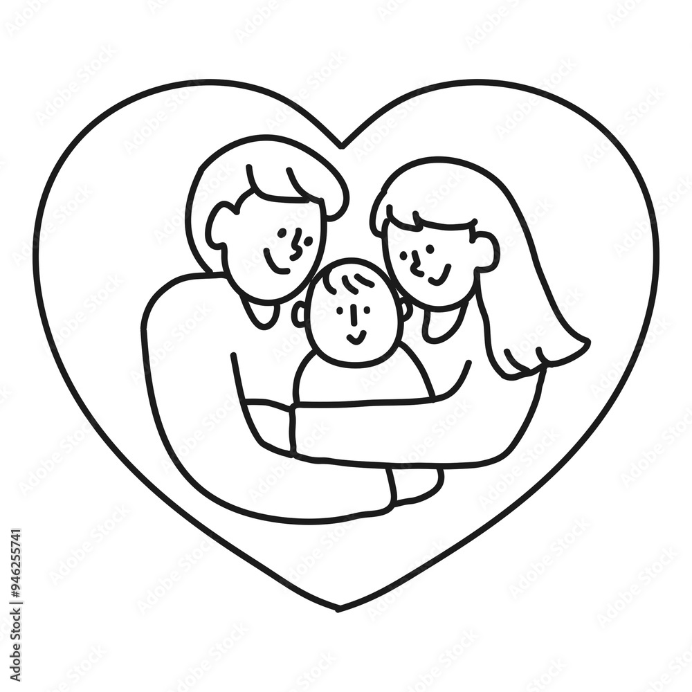 Family heart png sticker, parents and baby, transparent background Family heart png sticker, parents and baby, transparent background