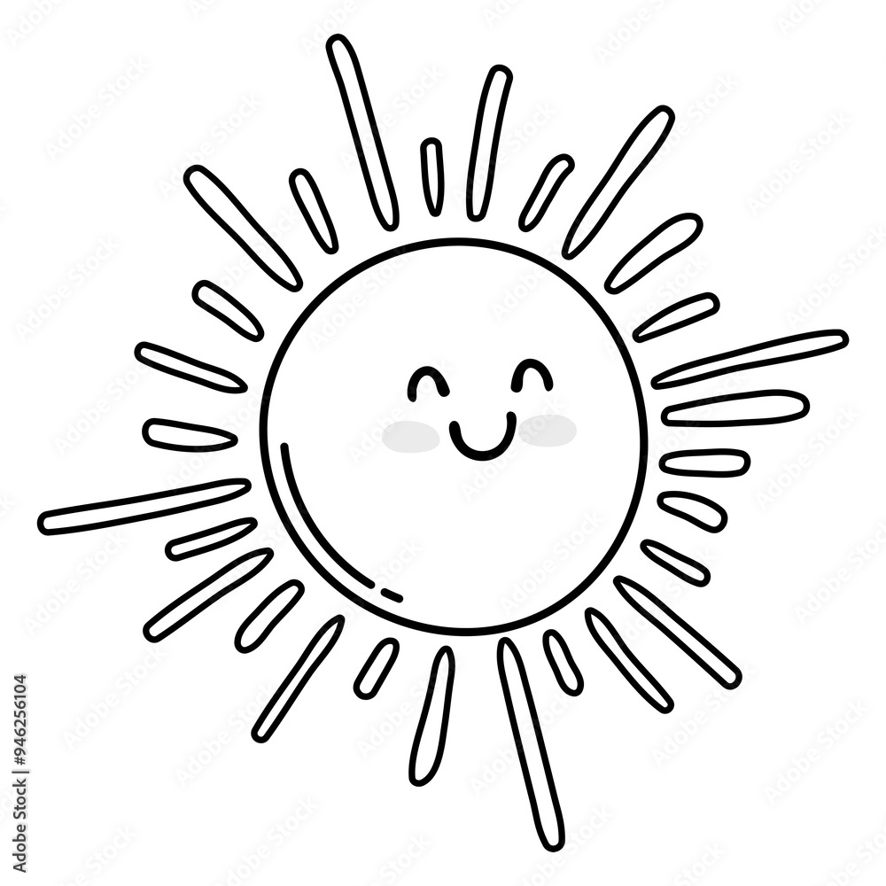 Smiling sun png doodle sticker, black & white illustration, transparent background Smiling sun png doodle sticker, black & white illustration, transparent background