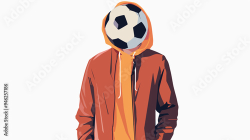 Soccer Ball-Headed Unrecognizable Man Concept Image for Sports Marketing