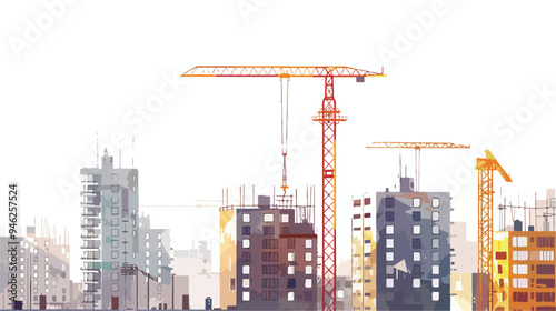 Modern Urban Construction Concept Design Illustration