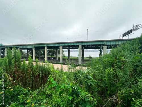 View of the West Side Highway, Hudson River, and New Jersey from Manhattan, New York City photo