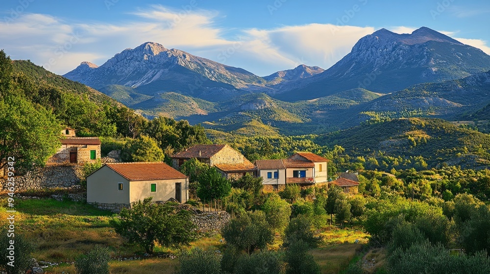 Fototapeta premium Mountain landscapes in Greece's Epirus, Tzoumerka, Karpenisi, and Zagorihori