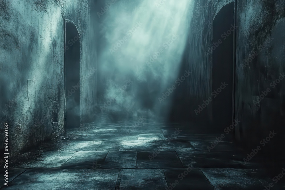 eerie empty space with subtle aigenerated patterns lurking in shadows creating unsettling atmosphere eerie empty space with subtle aigenerated patterns lurking in shadows creating unsettling atmosphere