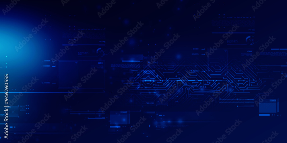 2d illustration Abstract futuristic electronic circuit technology background 2d illustration Abstract futuristic electronic circuit technology background