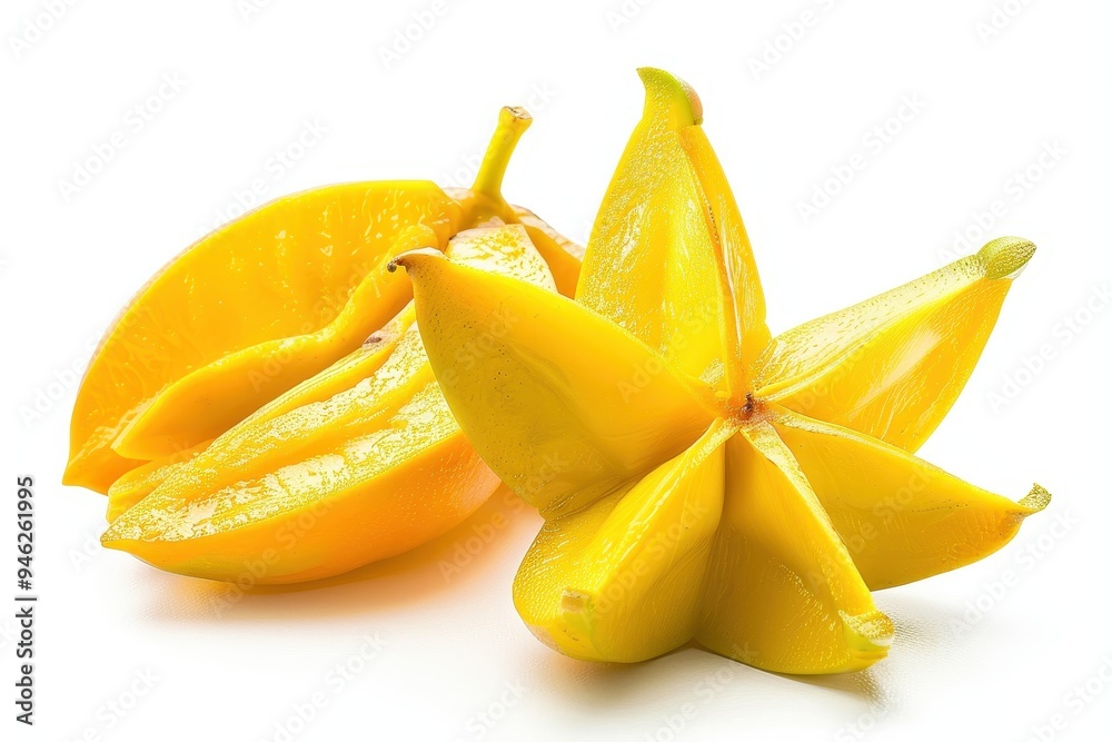 Star fruit slices on white background Star fruit slices on white background