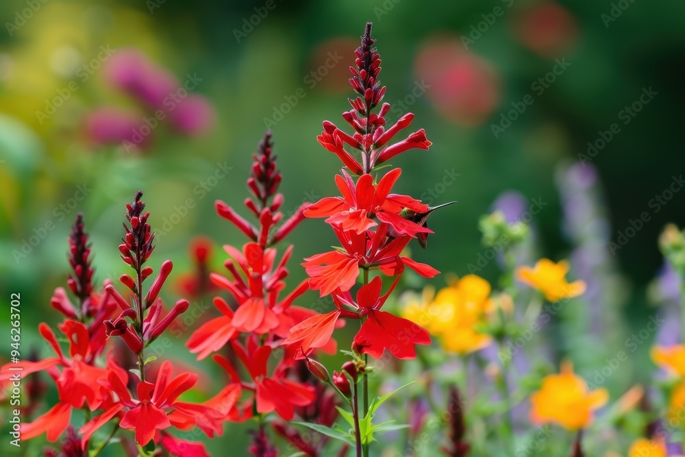 The cardinal flower relies on hummingbirds for pollination The cardinal flower relies on hummingbirds for pollination