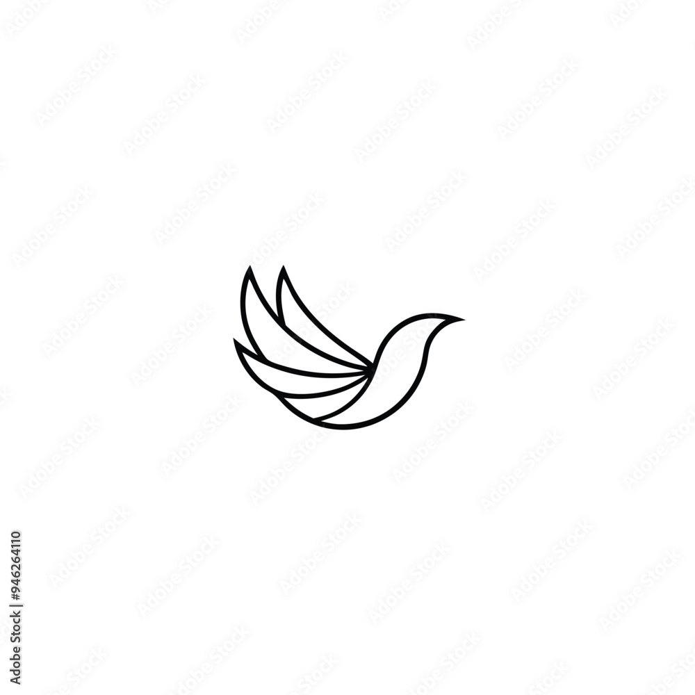 Minimalist Bird Wings symbol Logo Vector png isolated on white background Minimalist Bird Wings symbol Logo Vector png isolated on white background