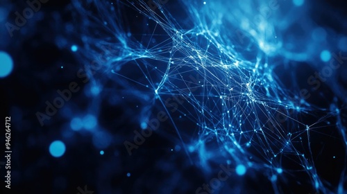 Digital world with complex network connections, abstract concept, space for copy