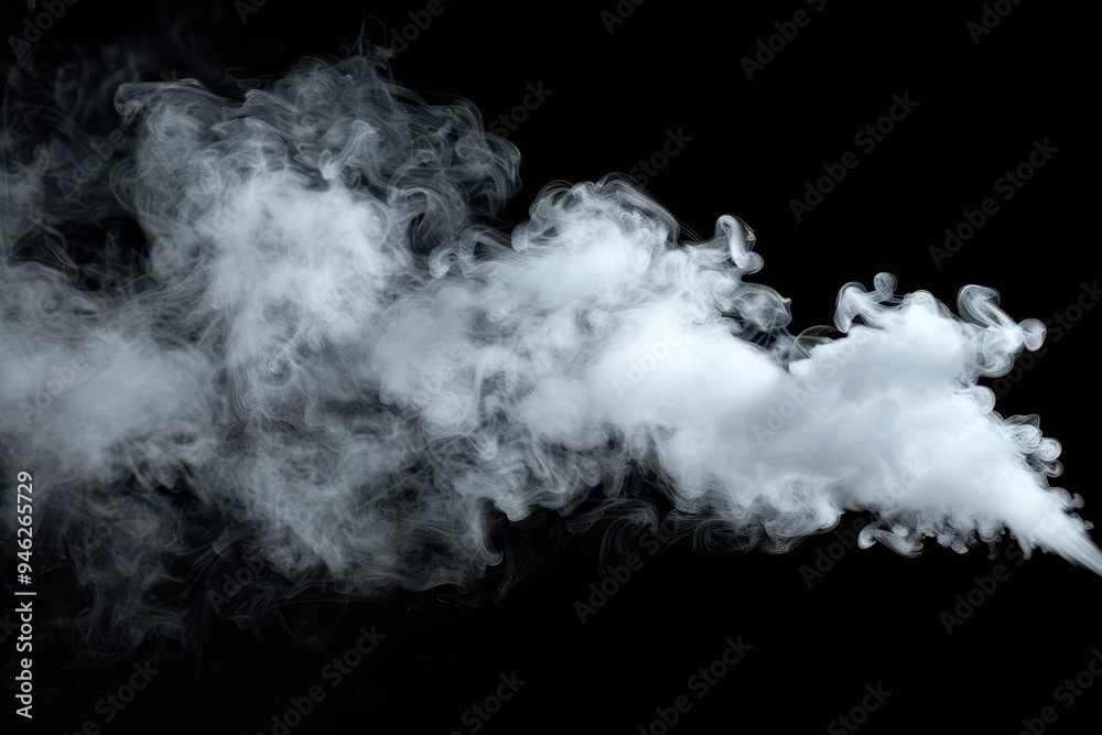Naklejka premium White smoke on black background