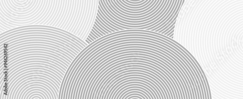 White abstract background. Modern circle lines pattern. Futuristic concept. Minimal geometric design. vector