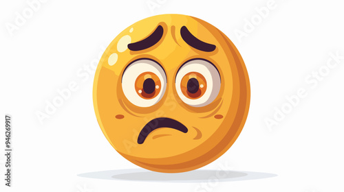 Worried Emoticon Flat Emoji Illustration