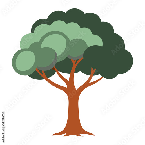 Cut-Out Tree Graphic Isolated with Clipping Path