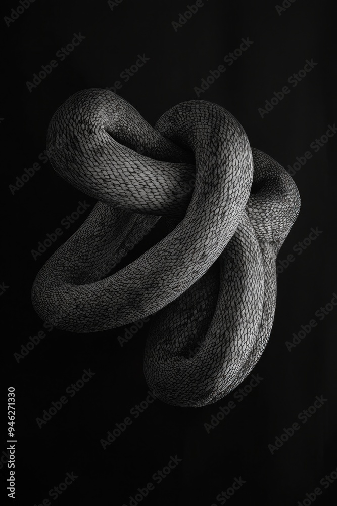 Obraz premium snake on black in the dark