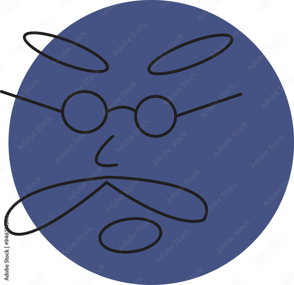 Circle abstract comic Faces with various Emotions