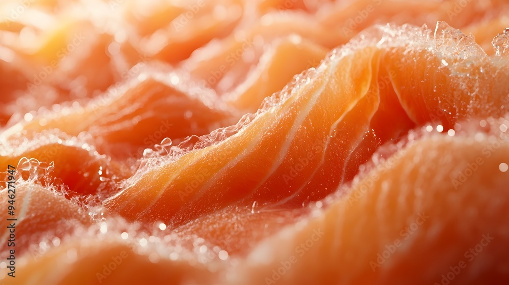Ultra Close Up Sashimi Texture Showcasing Intricate Fish Fibers for Culinary Arts and Food Photography Ultra Close Up Sashimi Texture Showcasing Intricate Fish Fibers for Culinary Arts and Food Photography