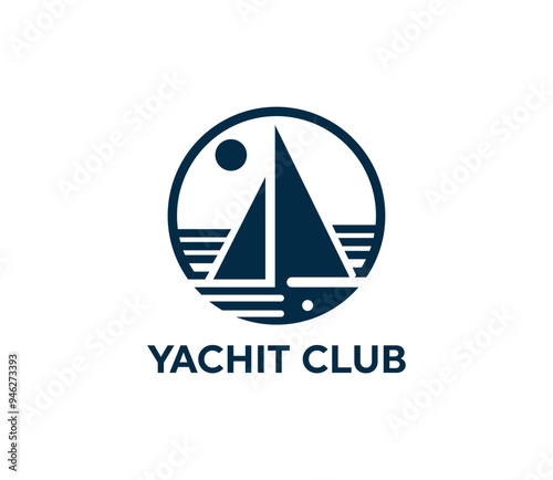 yacht logo vector illustration, sailboat logo vector illustration. boat, ship, sail logo template, Yacht club logo, Sailing cruise abstract logo, ship business icon, royal yacht club graphic design 