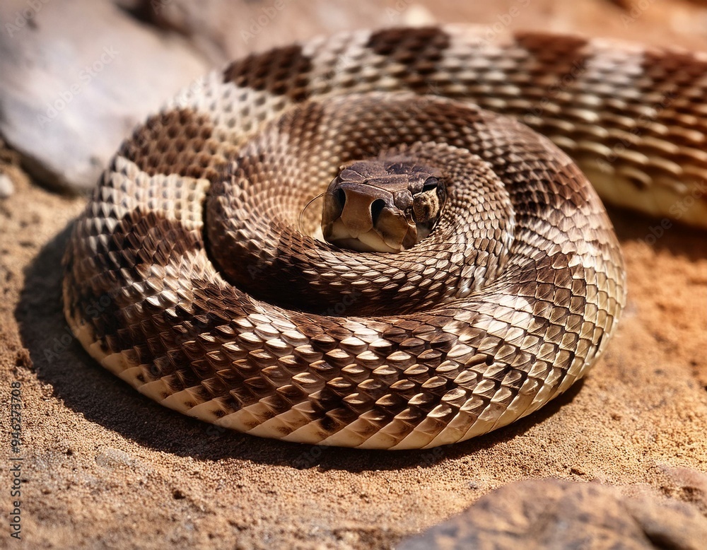 Fototapeta premium A close-up of a rattlesnake's rattle, creating a distinctive buzzing sound.