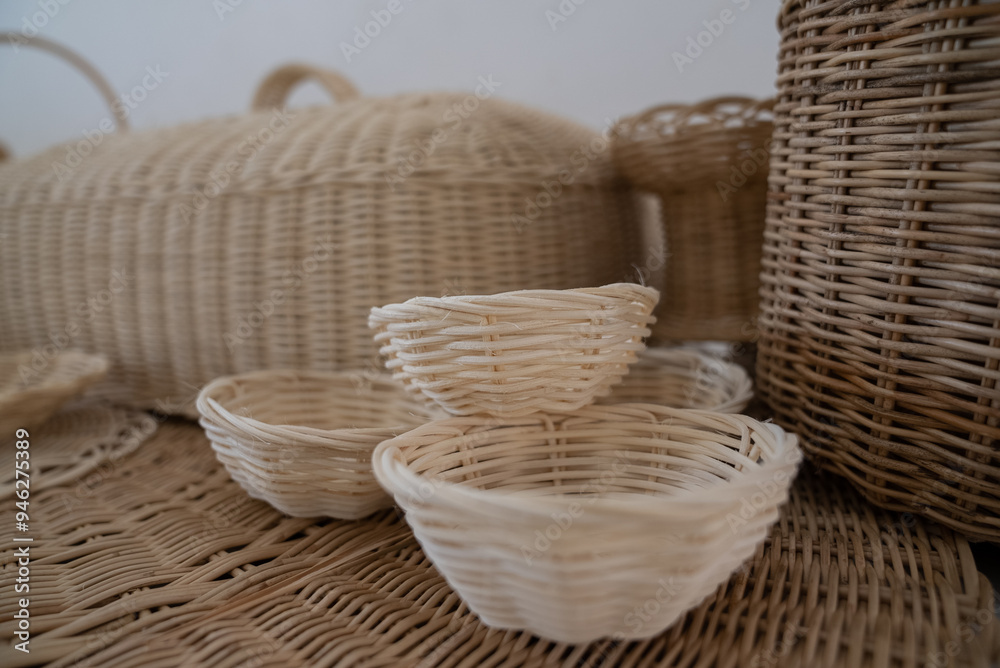 Some household items made of rattan Some household items made of rattan