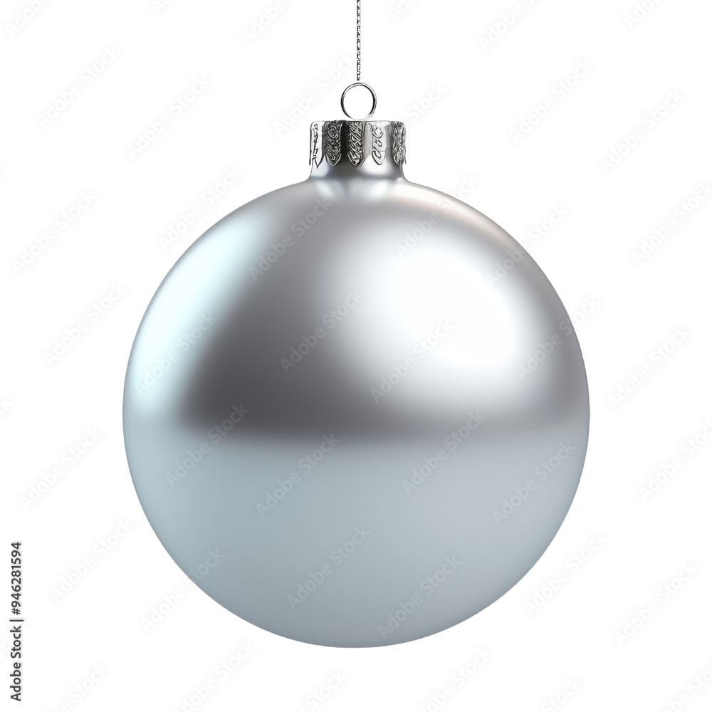 silver christmas ball isolated on transparent background cutout silver christmas ball isolated on transparent background cutout