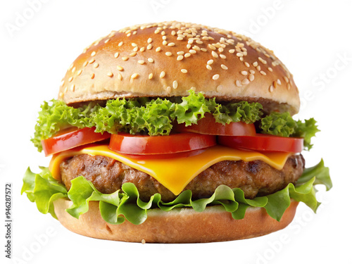 Juicy Burger Illustration Isolated for Graphic Design