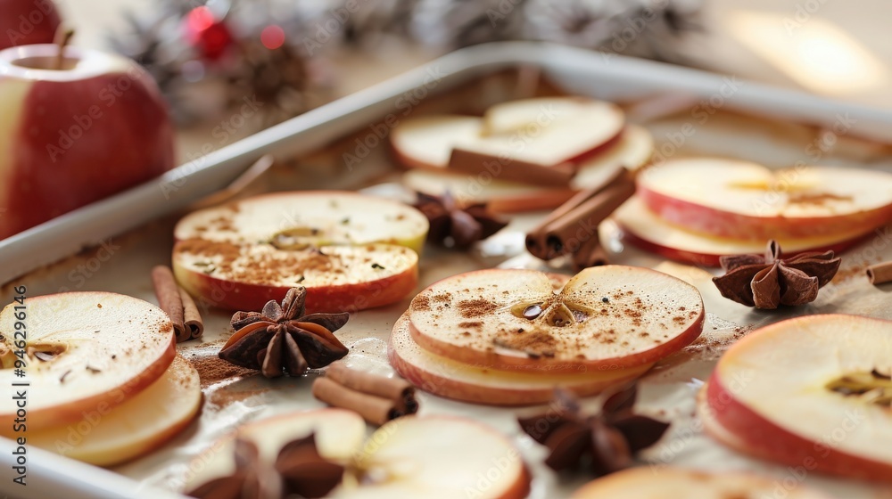 Fototapeta premium Preparing spiced apples for holiday treats